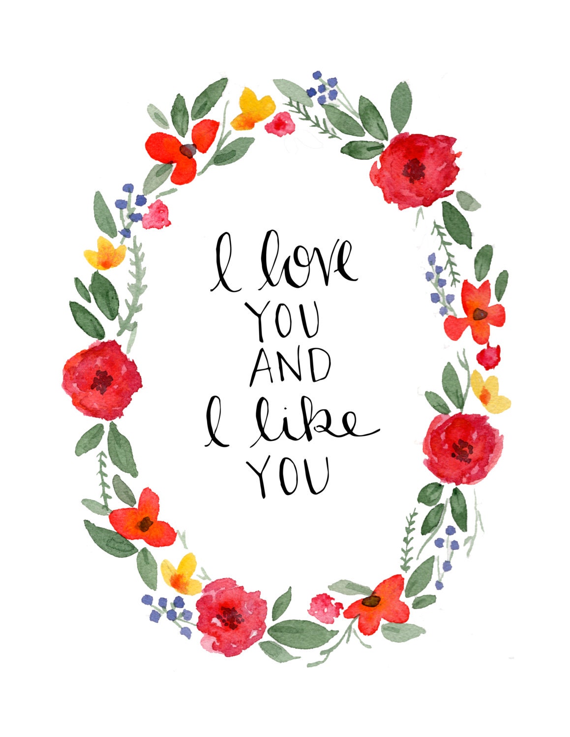 "I Love You and I Like You" Art Print, Parks and Rec