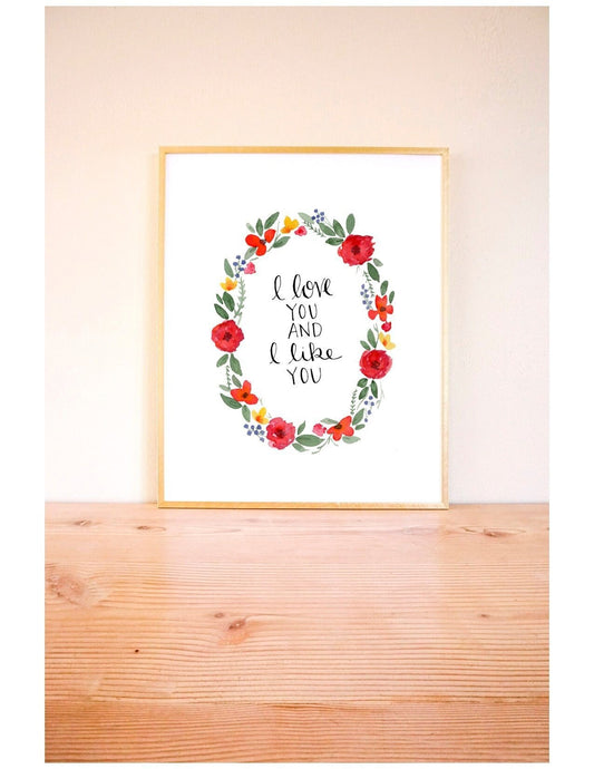 "I Love You and I Like You" Art Print, Parks and Rec