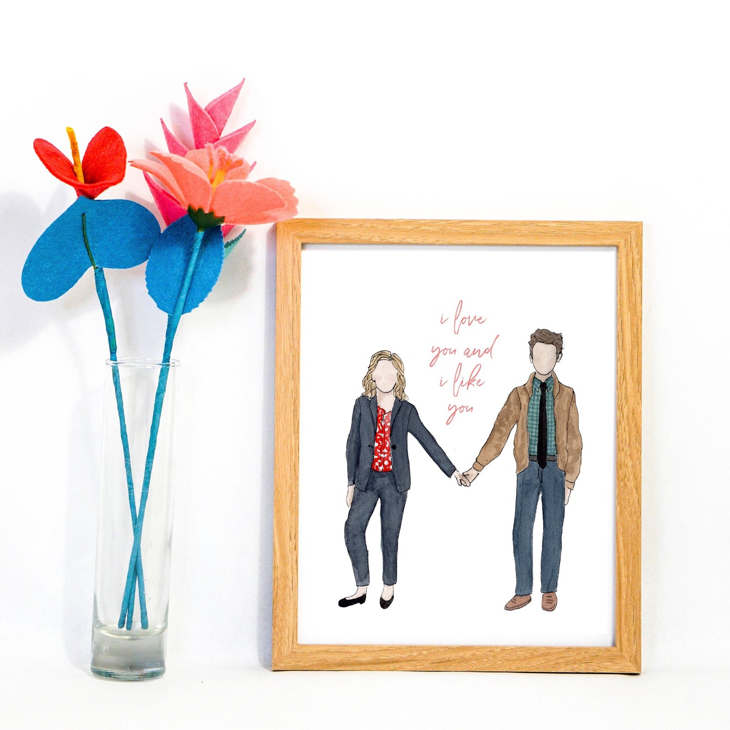 Parks and Rec "I Love You and I Like You" Art Print, Watercolor Art