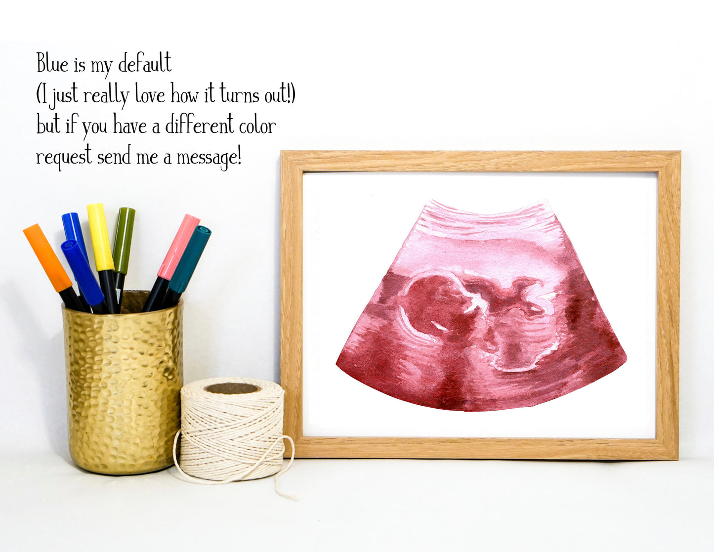 Custom Watercolor Ultrasound Painting, Sonogram Painting