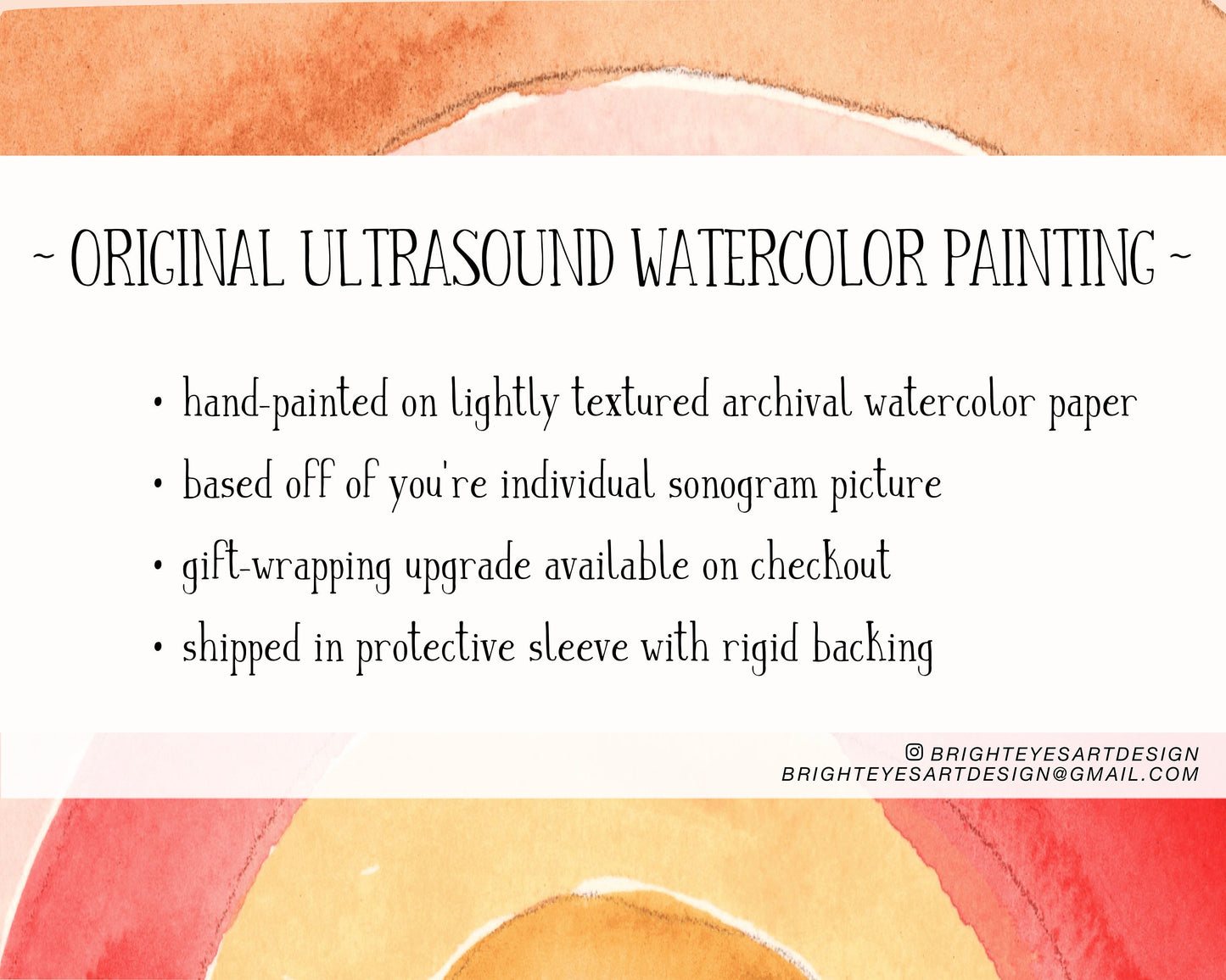 Custom Watercolor Ultrasound Painting, Sonogram Painting