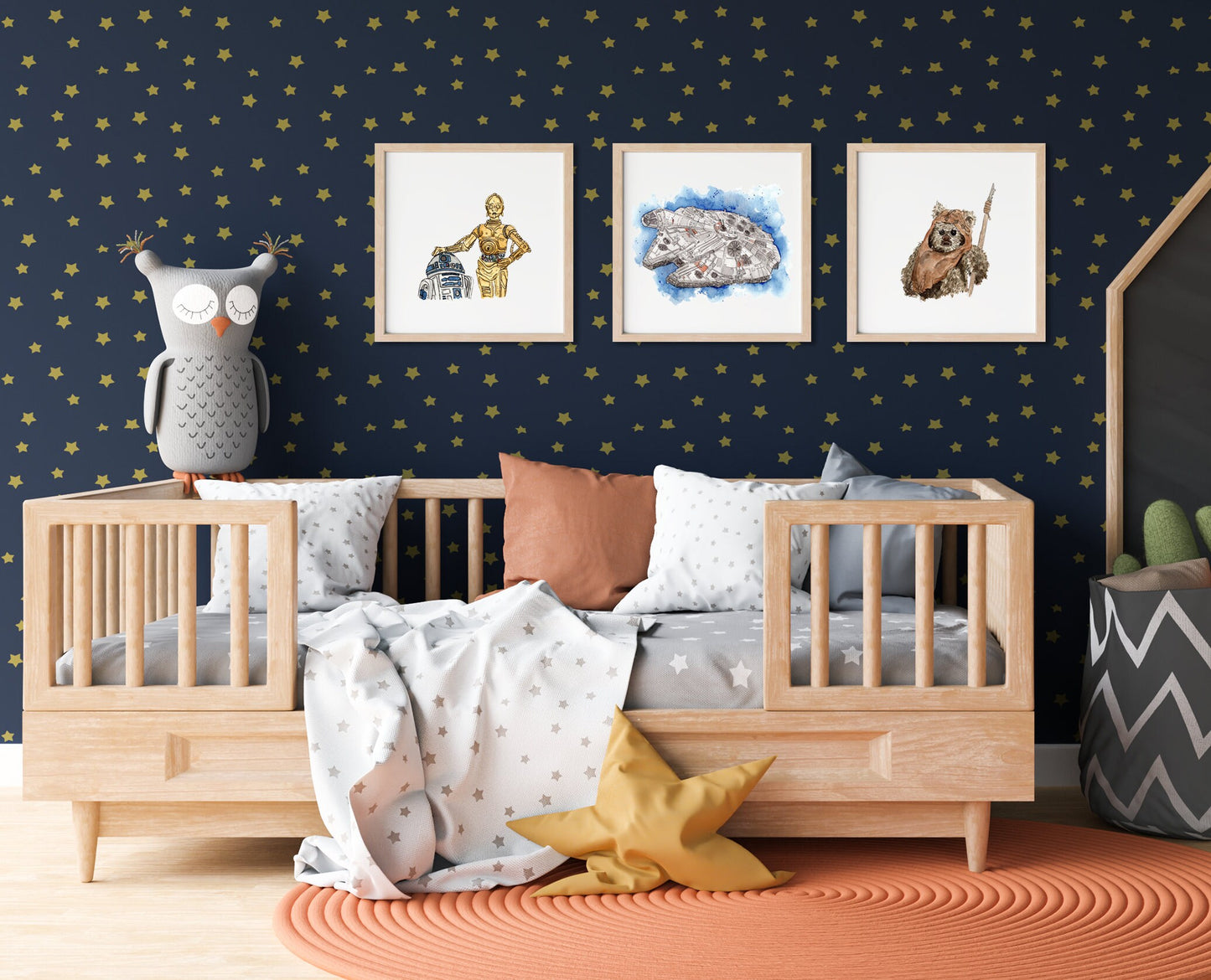 Star Wars Set of 3 Watercolor Art Prints, Star Wars Nursery