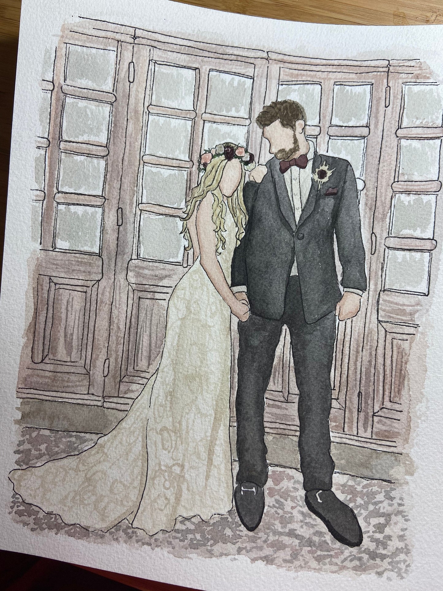 Custom Family Portrait Watercolor, Faceless Style